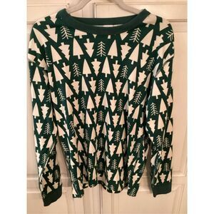 Hanna Andersson Womens Christmas Tree Henley Top Sz L
